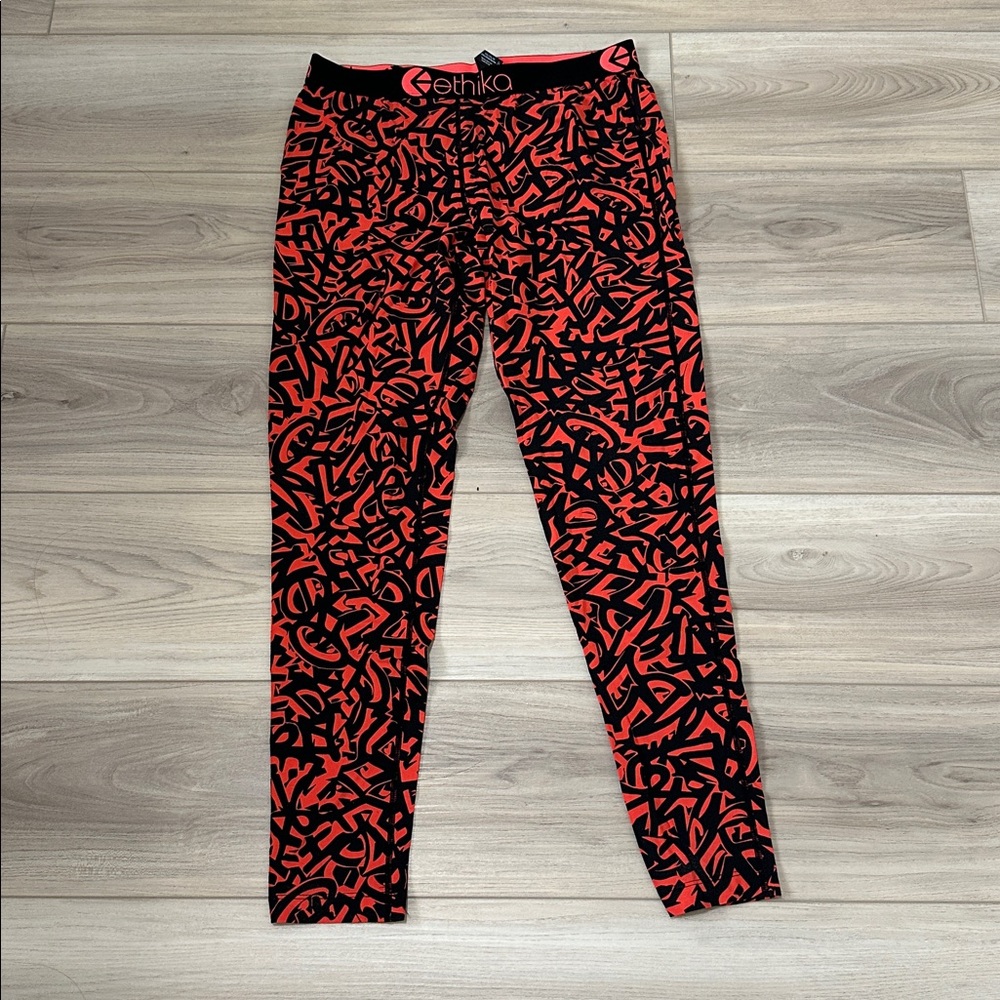 Ethika Black and Red Graphic Leggings